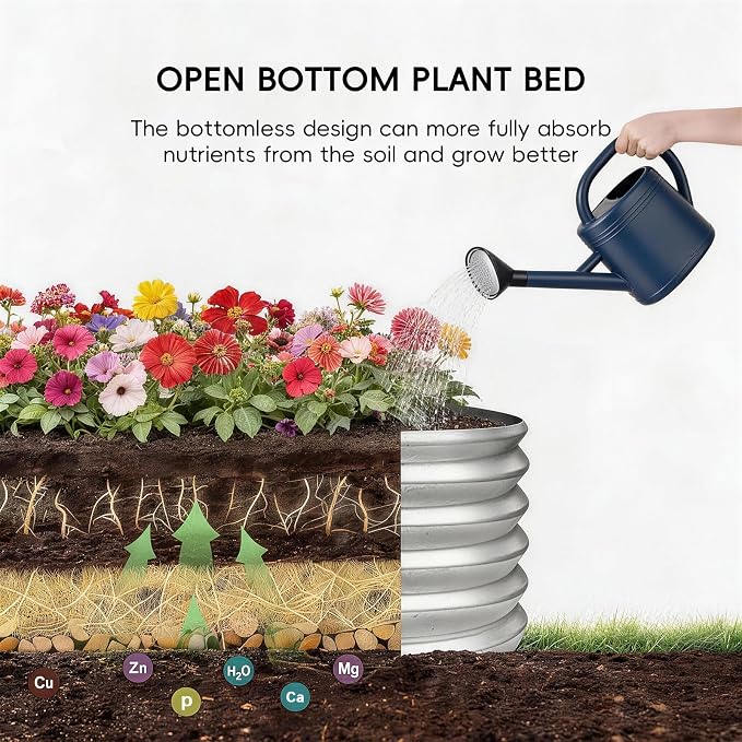 AHEONLAR 3Pack 2x2x1 ft Round Galvanized Raised Garden Bed Kit Round Metal - Image 5
