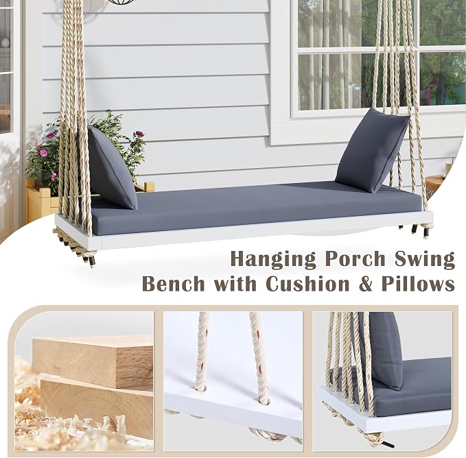 SOFTSEA 2-Person Patio Swing Bench - Image 3