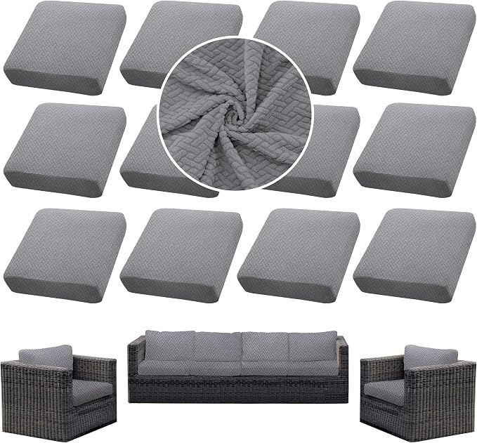 Outdoor Cushion Covers Set, Replacement by SUKAIKEQA