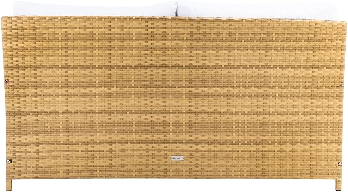 SAFAVIEH Outdoor Collection Cadeo Natural/White Cushion Daybed PAT7500D - Image 5