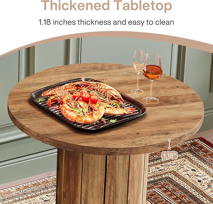 Tribesigns Round Dining Table Set of 4, Bar Height Commercial Kitchen Table - Image 9