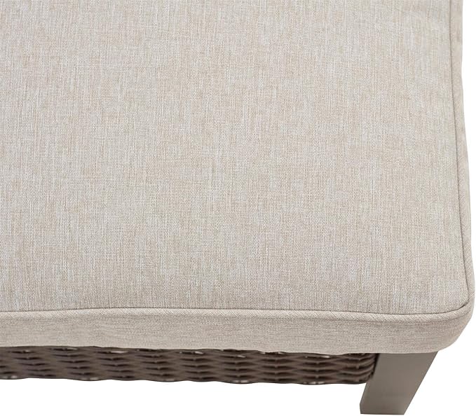 PatioFestival Outdoor Wicker Ottoman Patio Footstool Rattan Furniture Coffee - Image 7