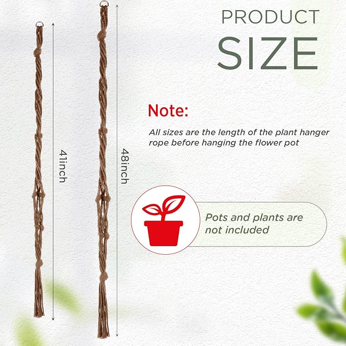 EBOOT 2 Pack 41 48 Inch Large Macrame Plant Hanger Rope to Hang Flower Pot - Image 2