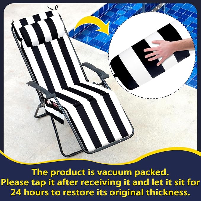RattanView 2 Pcs Outdoor Chaise Lounge Cushion - Image 2