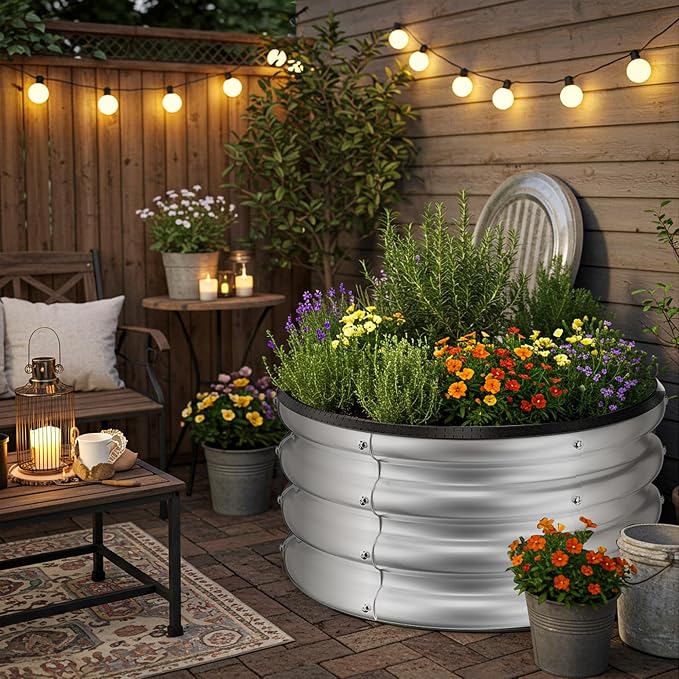 ZXZYHFTY Round Galvanized Raised Garden Bed kit, Round Large Metal Raised - Image 7