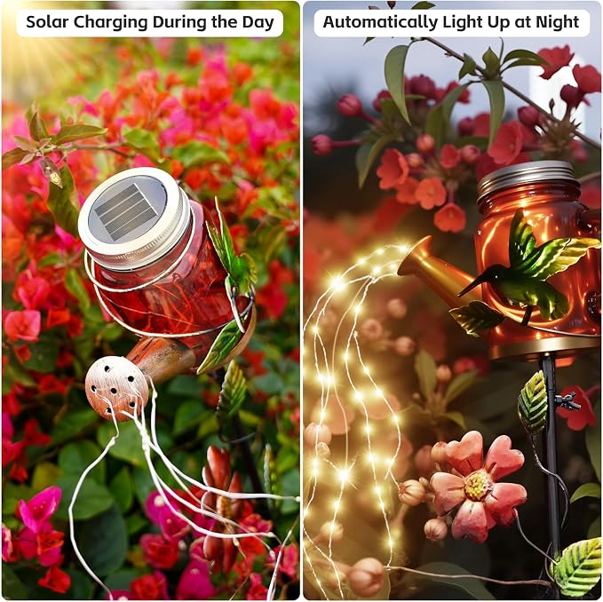 Solar Watering Can Light, Yard Outdoor Decor Lights, IP65 Waterproof, Hanging - Image 2