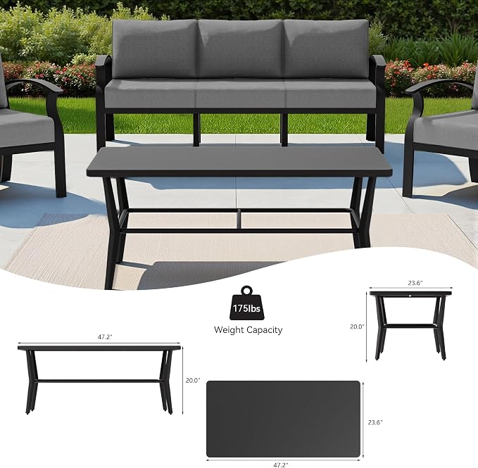 Kullavik Aluminum Patio Furniture Set - Image 6