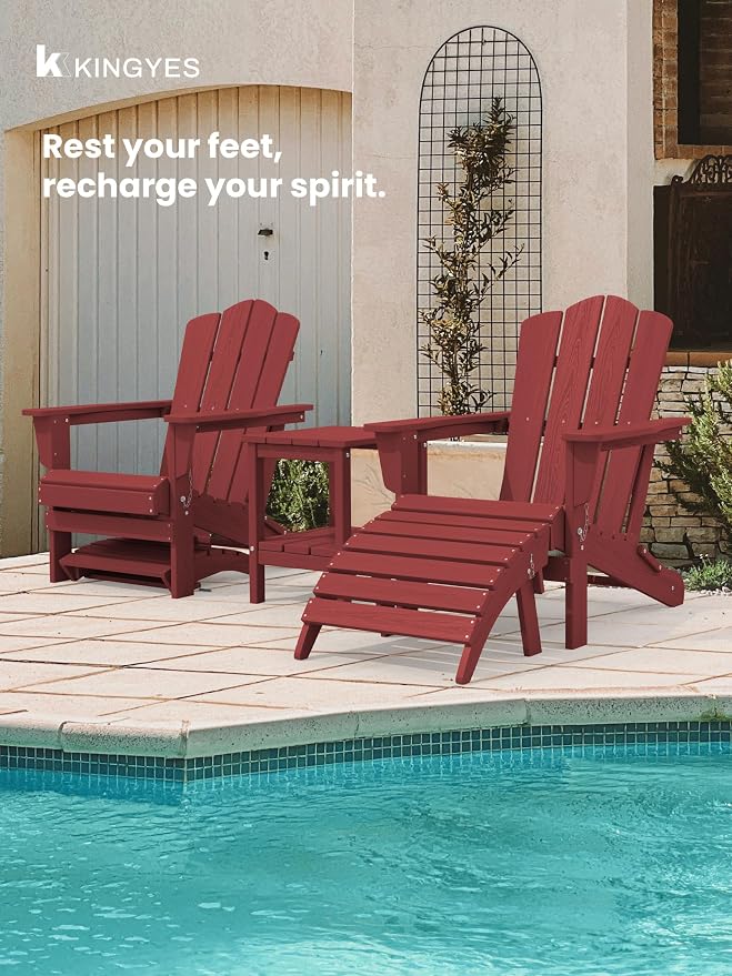 KINGYES Folding Adirondack Ottoman - Image 4