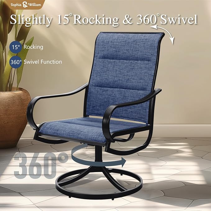 Sophia & William 9-Piece Patio Dining Set – 8 Swivel Chairs - Image 3