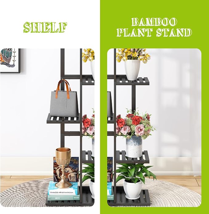 BMOSU Bamboo Plant Stand for Indoor Outdoor Plants Corner Tall Plant Shelf 6 - Image 6