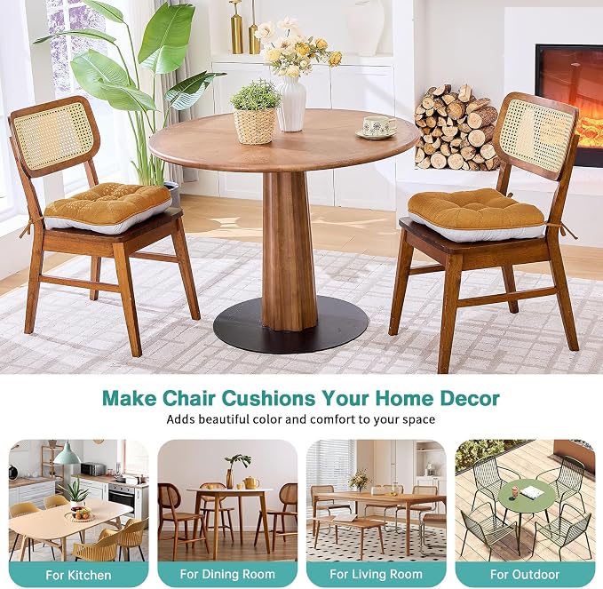 BETU Chair Cushions for Dining Chairs Set of 2, 3.5" Thick Kitchen Table Chair - Image 5
