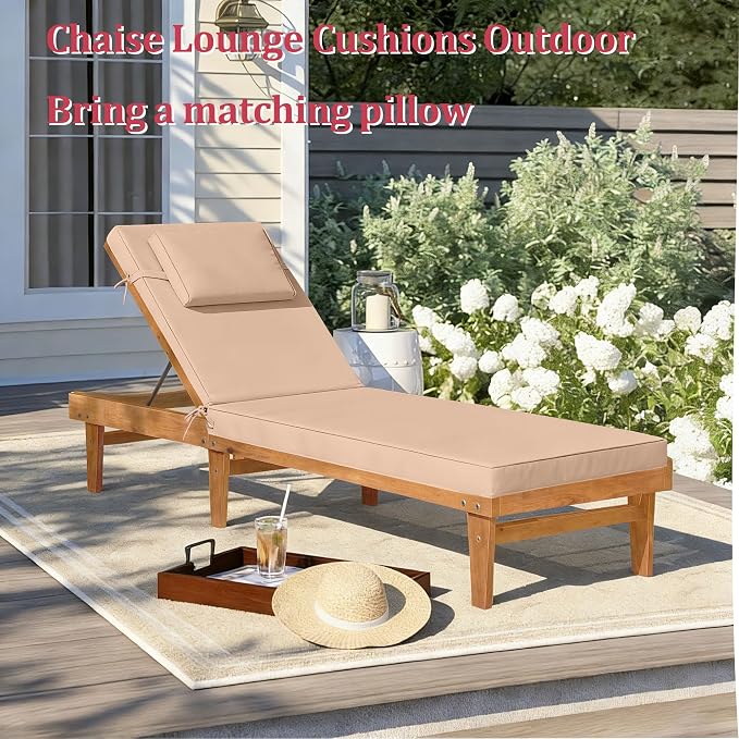 Chaise Lounge Cushions Outdoor 72x21x4 Inch, Patio Lounger Chair Cushion - Image 6