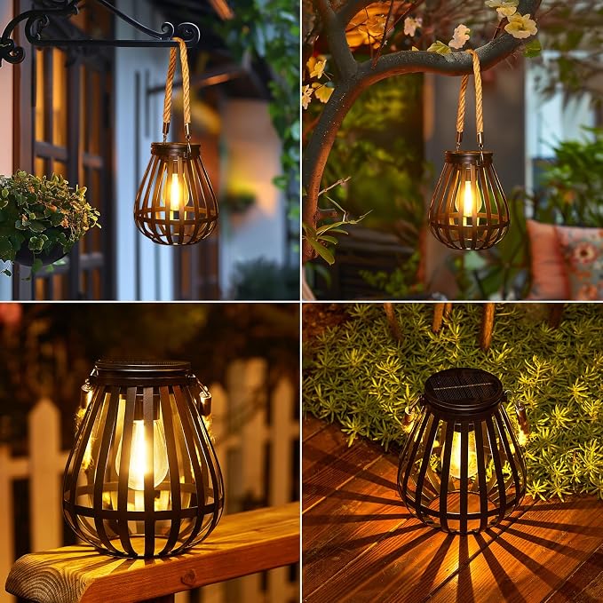 Solar Lanterns Outdoor Waterproof: Metal Hanging Lights - Image 7