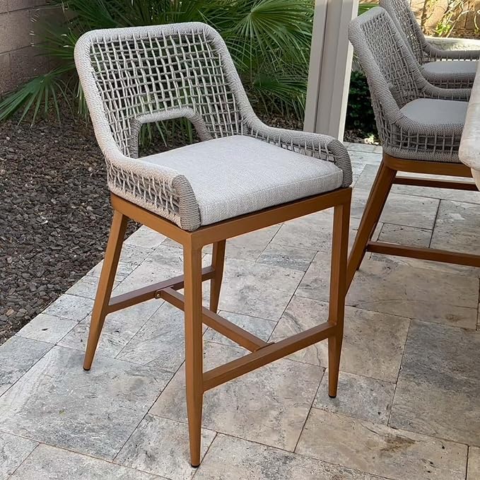 PURPLE LEAF Counter Height Bar Stools Set of 2 Outdoor Bar Chair - Image 3