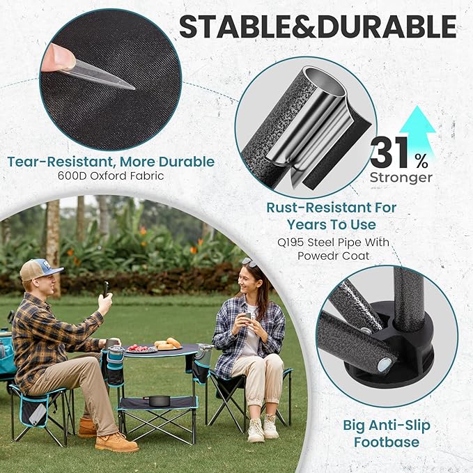 FUNDANGO Folding Tripod Stool, 2 Pack Lightweight Portable Fishing Chair - Image 6