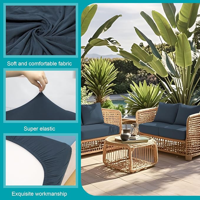 12 Pcs Stretch Patio Cushion Covers, Outdoor Couch Covers Replacement, Outdoor - Image 3