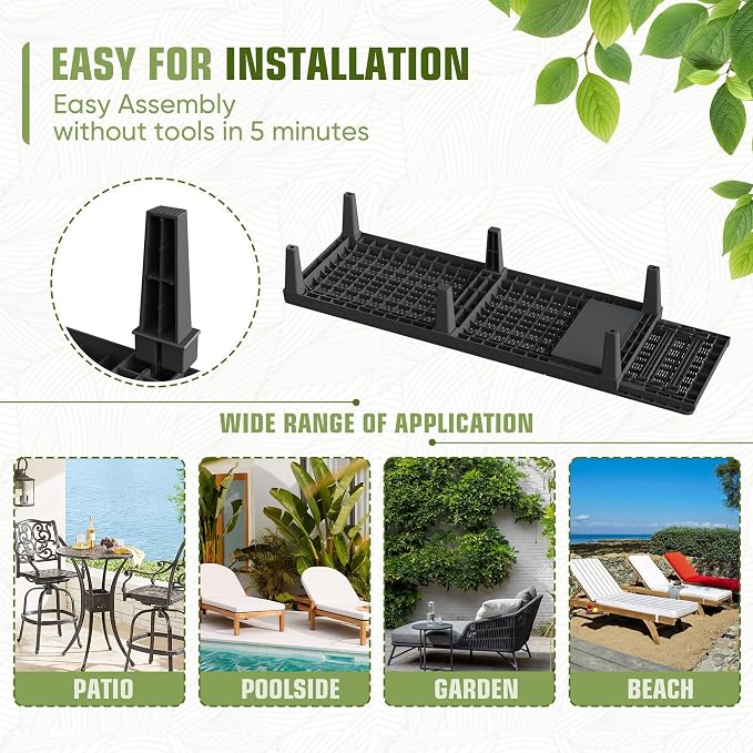 Greesum Outdoor Chaise Lounge Chair Set of 2, Waterproof 5-Position Adjustable - Image 6