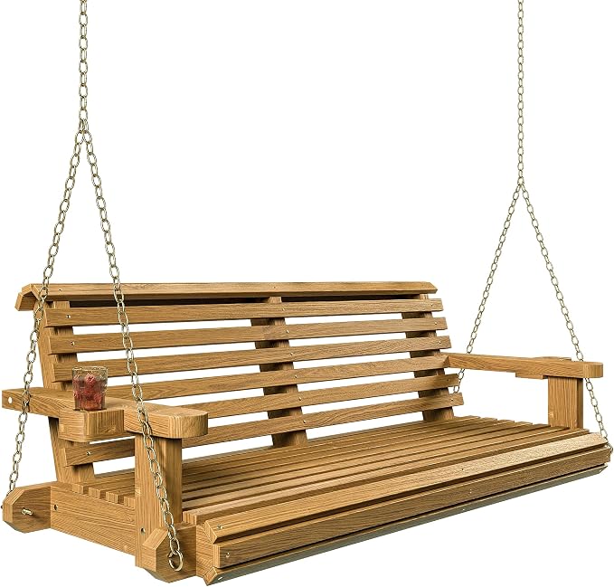 Porchgate Amish Heavy Duty 800 Lb Roll Comfort Treated Porch Swing W/Chains by Porchgate