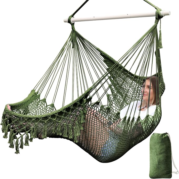 Chihee Hammock Chair Super Large Hanging Chairs Soft-Spun Cotton Rope Woven by Chihee