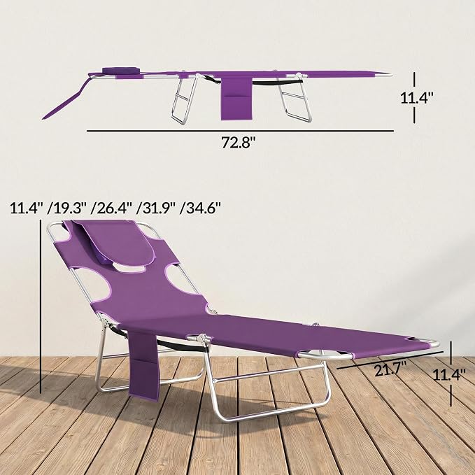 Outsunny Chaise Lounge Chair Outdoor - Image 3