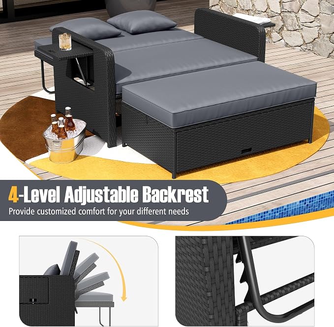 RELAX4LIFE Wicker Patio Outdoor Daybed - Image 4
