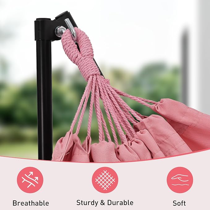 Ainfox Hammock with Foldable Stand, 2 in 1 Hammock and Swinging Chair with - Image 4