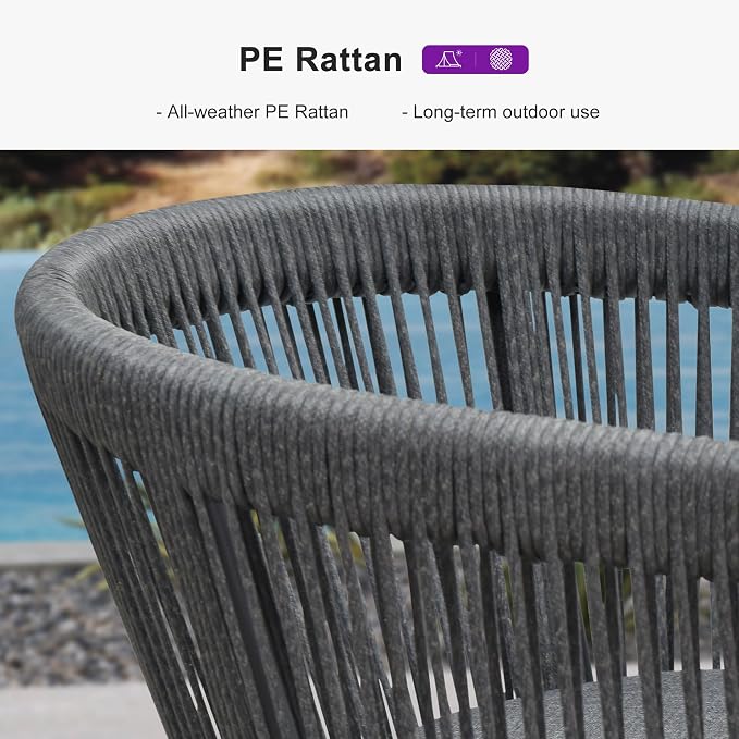 PURPLE LEAF Counter Height Bar Stools Set of 4 Rattan Bar Stools - Image 6