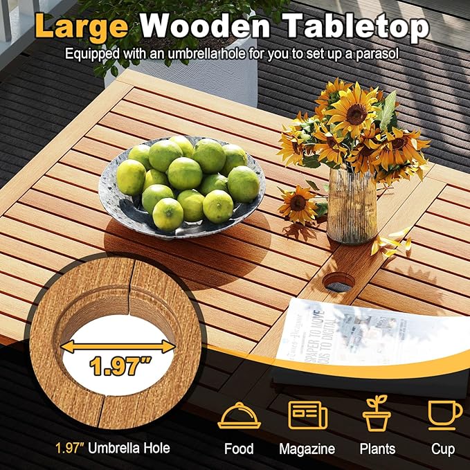 Tangkula 4 Piece Patio Dining Furniture Set, Outdoor Dining Chair Set - Image 5