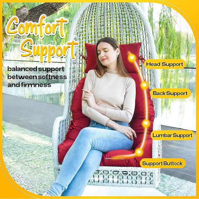 MAGIC ELEPHANT Egg Chair Cushion, Memory Foam Hanging Egg Chair Cushion - Image 6