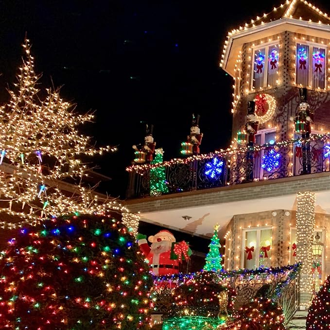 Warm White Christmas Lights, 2 Pack Total 40FT 200 Count Incandescent Christmas - Image 8