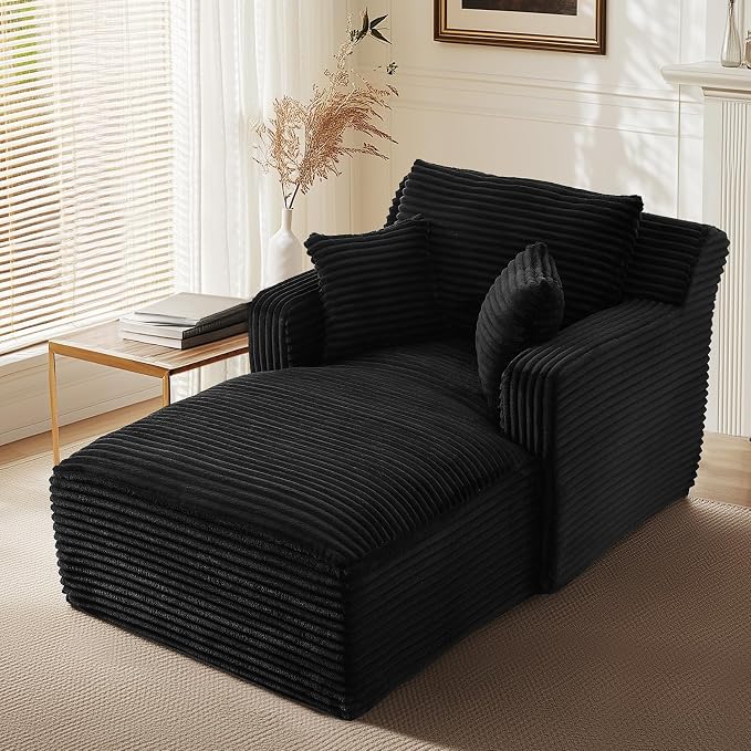 65.4" Chaise Lounge Chair Indoor, Oversized Boneless Couch Comfy Upholstered by VEPXXP