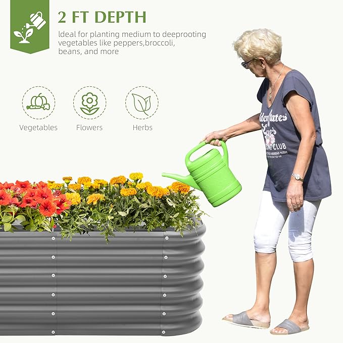 Galvanized Raised Garden Bed, Outdoor Planter Bed, Metal Planter Box - Image 6