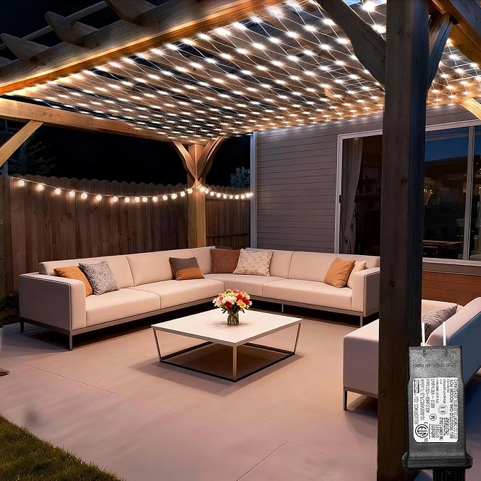 Lovelite 10ft x 10ft Net Lights, 280LED Gazebo Lights Outdoor 8 Modes Timer by Lovelite