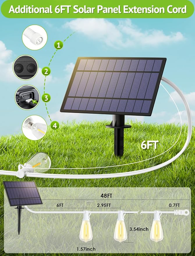 48FT Solar Outdoor String Lights - Image 4