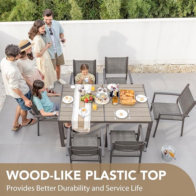 Devoko Patio Dining Set 7 Piece Outdoor Furniture - Image 5