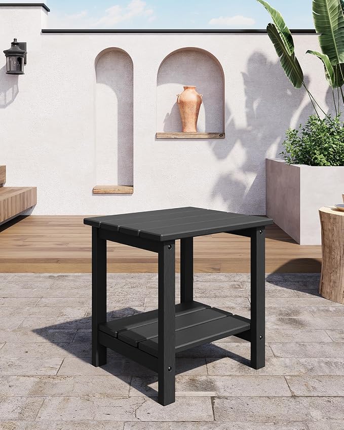 GarveeLife Adirondack Outdoor Side Table 18 x 15 in, HDPE 2-Tier Patio Side - Image 7