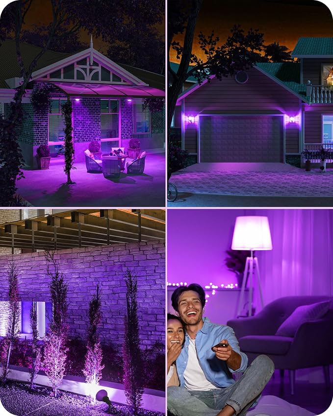 EDISHINE Christmas Decorations PAR38 Purple LED Flood Light Bulbs Outdoor - Image 6