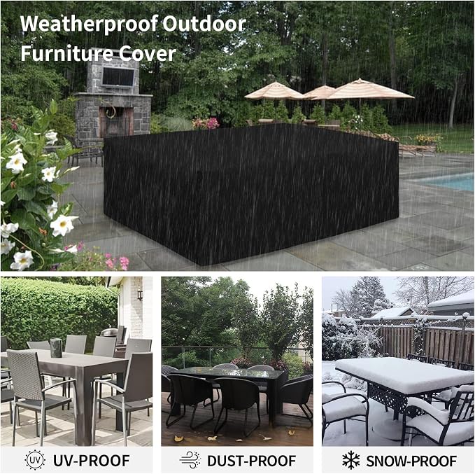 Easy-Going 600D Heavy Duty Patio Furniture Cover, Outdoor Rectangular Table and - Image 6