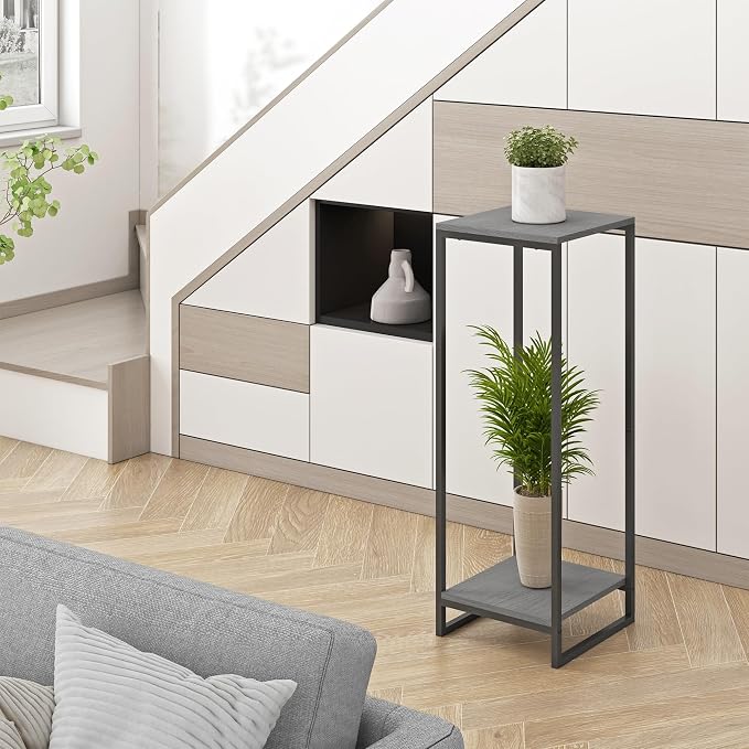 34" Tall Plant Stand Indoor, 2-Tier Modern Plant Shelf, Corner Flower Pot - Image 8