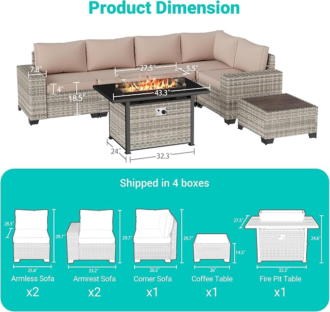 7-Piece Outdoor Patio Furniture Set - Image 2