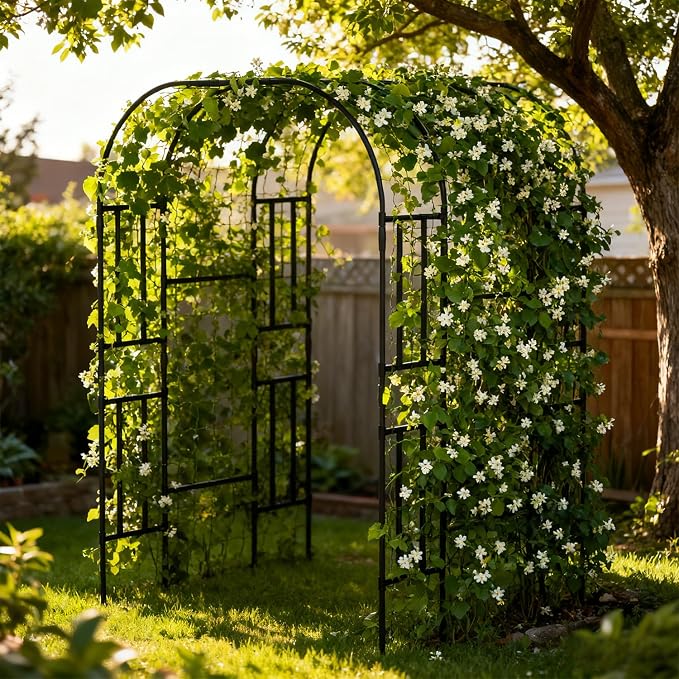 SUNYRISY Garden Arch Trellis for Climbing Plants Outdoor, 47.2" x 59" x 87" - Image 2