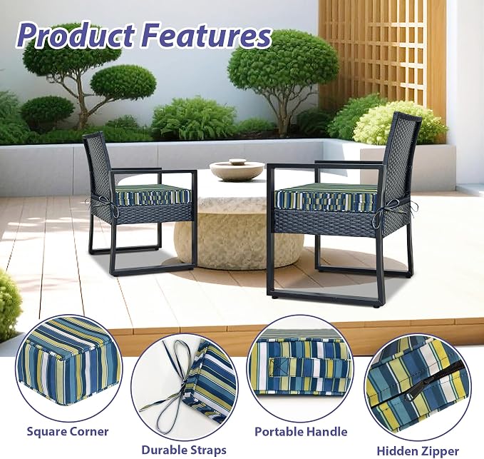 Outdoor Chair Cushions Set of 4, Waterproof Outdoor Seat Cushions - Image 5