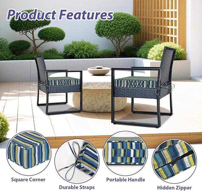 Outdoor Chair Cushions Set of 4, Waterproof Outdoor Seat Cushions - Image 5