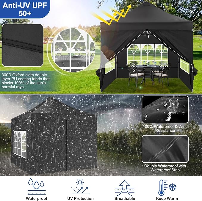 COBIZI 10x10 Heavy Duty Pop Up Canopy Tent - Image 6