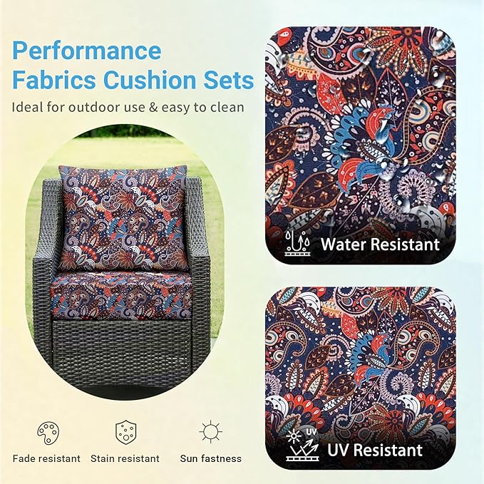Outdoor Cushions for Patio Furniture, Outdoor Seat Cushion Set 24 x 24 x 4 Inch - Image 3