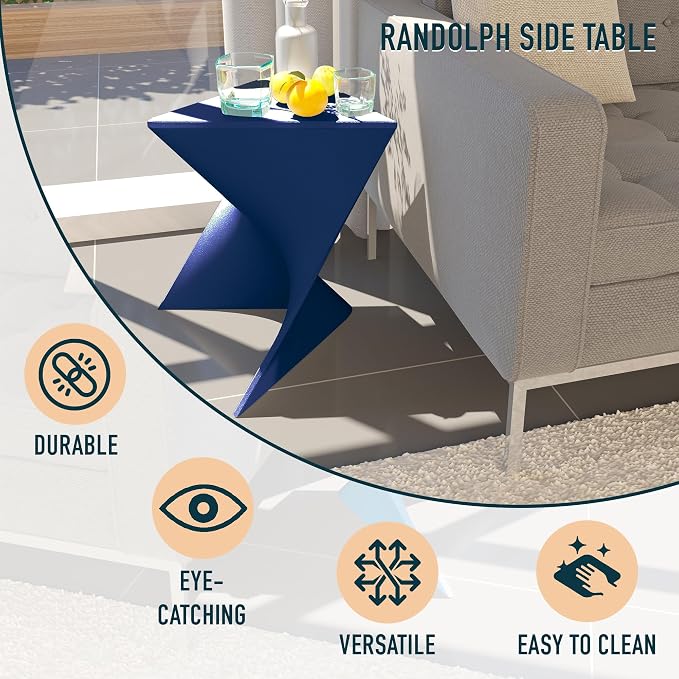 LeisureMod 15.75" Navy Blue Stackable Side Table - Image 4