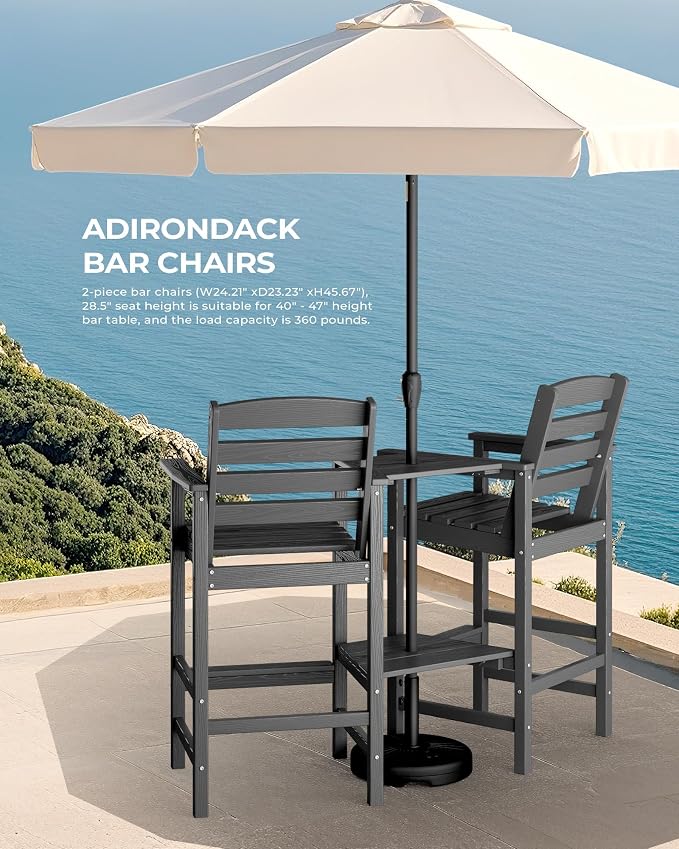 SERWALL Tall Adirondack Chairs Set of 2 - Image 9