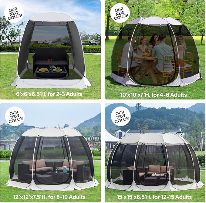 Alvantor® Screen House Gazebo, Pop Up Igloo Screened Canopy Tent - Image 3