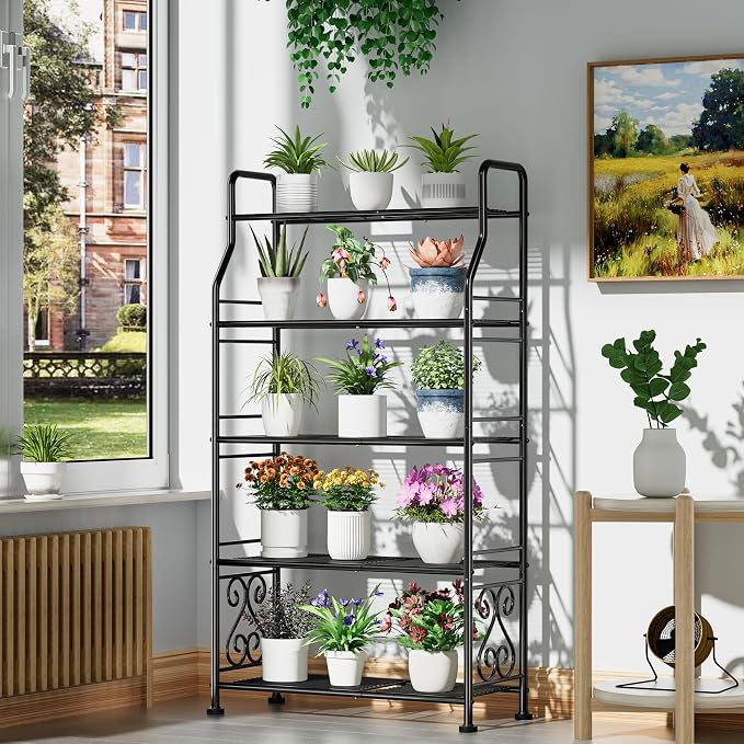 GIOTORENT Plant Stand Outdoor Indoor 5 Tier Metal Waterproof - Image 3