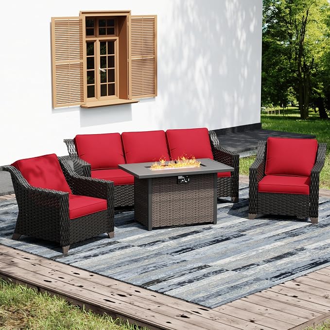 Joyside Wicker Patio Furniture Sets, 4 Pieces Upgraded Large Size Outdoor by Joyside
